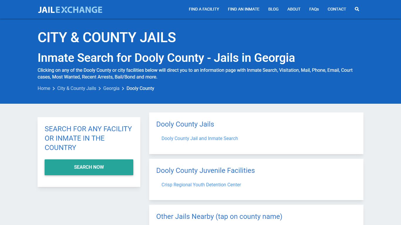 Inmate Search for Dooly County | Jails in Georgia - Jail Exchange